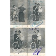 4 Cartes d'un Curé Coquin vers 1900